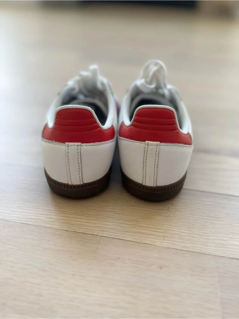 adidas Kids White Sneakers with Red Stripes